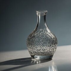 glass vase on a black background
