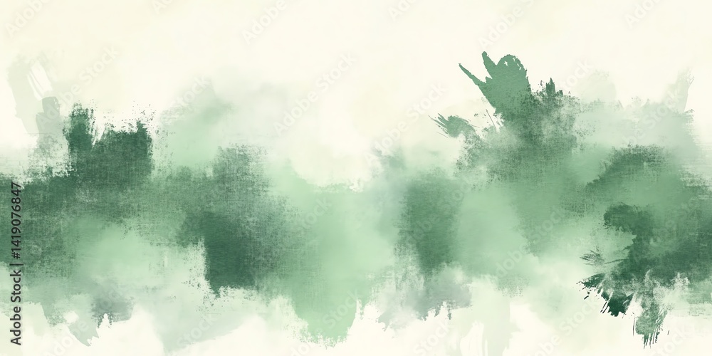 Aufkleber soft green watercolor washes create a calming and serene abstract background perfect for websites or