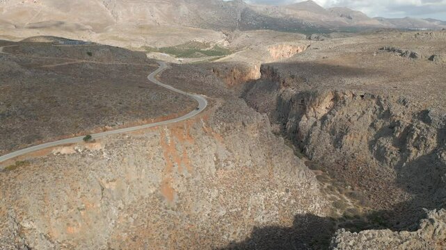 Car Driving Through Rocky Zakros Region Crete Greece 4K 60FPS