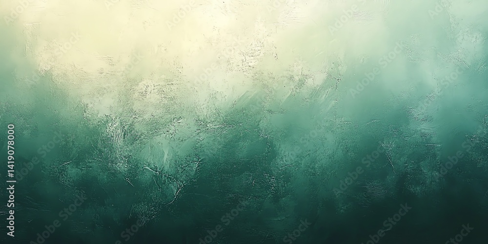 Poster a calming abstract painting with a gradient of green and beige shades creates a textured background 