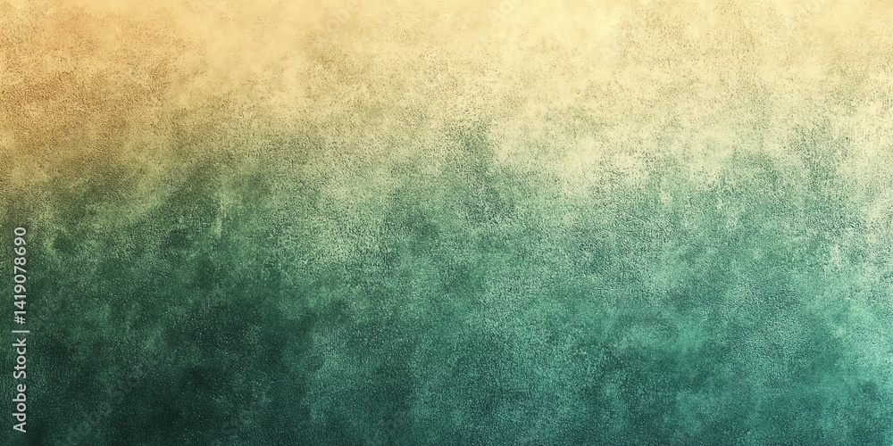 Fototapete a calming gradient background transitions from pale yellow to deep teal green, featuring a textured 