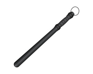 Vector design of a security tool commonly used by security guards called a truncheon made of very hard, black rubber