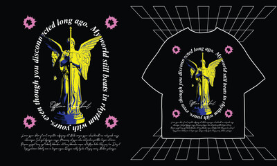 typography slogan greek statue and skull  graphic vector illustration in grunge style, t shirt design, vector graphic, t shirts streetwear and urban style