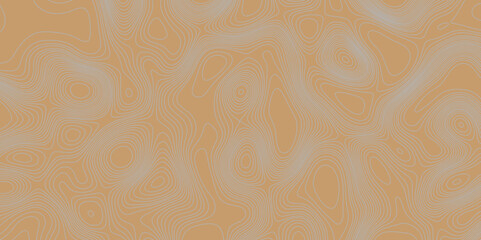 Grey lines on brown background abstract geographic line map with seamless ornament design monochrome topography map, vintage outdoor stylized height of the line map minimal wavy curve pattern.