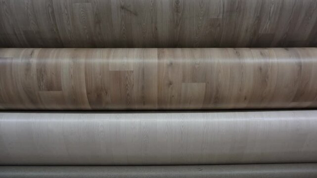 Linoleum for floor finishing. Modern floor covering. Different types of linoleum.