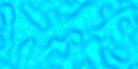 Abstract line wave geometric shape trendy modern topography background and texture, blue topographic linear cyan background for design decoration textured with curve cartography relief background.