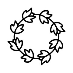 Leafy wreath vector design nature foliage botanical circle floral ornament decorative element autumn leaves