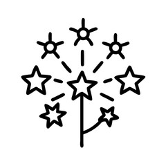 Firework stars celebration festive party happy new year event holiday sparkle burst graphic vector icon