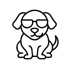 Cute dog with sunglasses vector illustration for pet lovers and animal graphic design projects icon