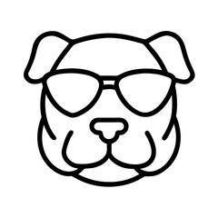 Cool dog wearing sunglasses vector illustration for pet lovers and animal graphic design projects