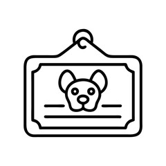 Fototapeta premium Dog breed identification card pet id tag vector illustration for animal lovers and pet owners