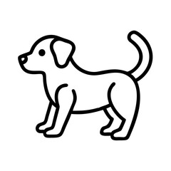Dog outline vector illustration: cute puppy drawing, simple pet clip art, animal graphic design icon
