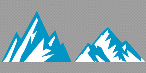 Vector set mountains icons outline vector. Mountain pick icon set collection vector design. Minimalist mountain silhouette vector set for graphic design projects. Mountain silhouette design 
