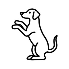 Standing dog outline vector illustration cute puppy pet animal drawing simple graphic design artwork lineart image