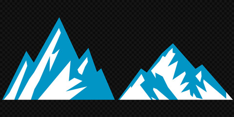 Vector set mountains icons outline vector. Mountain pick icon set collection vector design. Minimalist mountain silhouette vector set for graphic design projects. Mountain silhouette design 