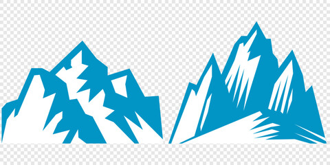 Vector set mountains icons outline vector. Mountain pick icon set collection vector design. Minimalist mountain silhouette vector set for graphic design projects. Mountain silhouette design 
