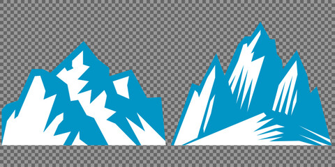 Vector set mountains icons outline vector. Mountain pick icon set collection vector design. Minimalist mountain silhouette vector set for graphic design projects. Mountain silhouette design 