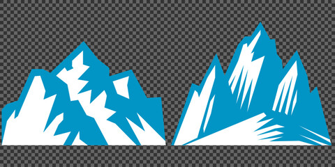 Vector set mountains icons outline vector. Mountain pick icon set collection vector design. Minimalist mountain silhouette vector set for graphic design projects. Mountain silhouette design 