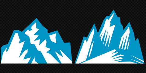 Vector set mountains icons outline vector. Mountain pick icon set collection vector design. Minimalist mountain silhouette vector set for graphic design projects. Mountain silhouette design 