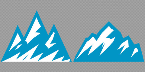 Vector set mountains icons outline vector. Mountain pick icon set collection vector design. Minimalist mountain silhouette vector set for graphic design projects. Mountain silhouette design 