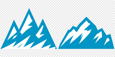 Vector set mountains icons outline vector. Mountain pick icon set collection vector design. Minimalist mountain silhouette vector set for graphic design projects. Mountain silhouette design 