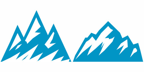 Vector set mountains icons outline vector. Mountain pick icon set collection vector design. Minimalist mountain silhouette vector set for graphic design projects. Mountain silhouette design 