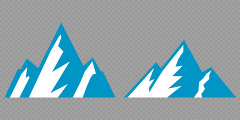 Vector set mountains icons outline vector. Mountain pick icon set collection vector design. Minimalist mountain silhouette vector set for graphic design projects. Mountain silhouette design 