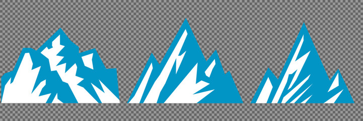 Vector set mountains icons outline vector. Mountain pick icon set collection vector design. Minimalist mountain silhouette vector set for graphic design projects. Mountain silhouette design 
