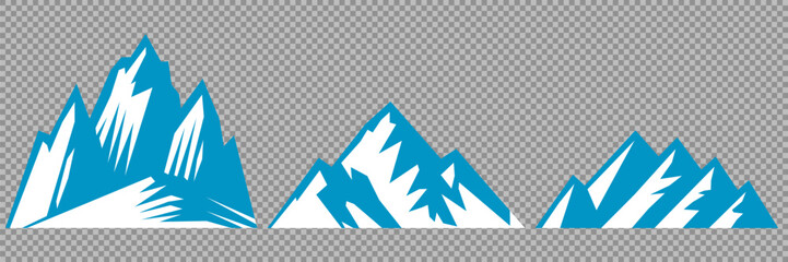 Vector set mountains icons outline vector. Mountain pick icon set collection vector design. Minimalist mountain silhouette vector set for graphic design projects. Mountain silhouette design 