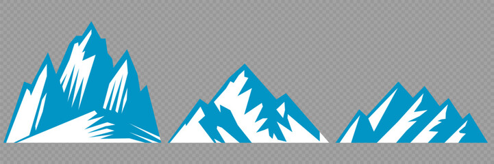 Vector set mountains icons outline vector. Mountain pick icon set collection vector design. Minimalist mountain silhouette vector set for graphic design projects. Mountain silhouette design 