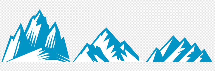 Vector set mountains icons outline vector. Mountain pick icon set collection vector design. Minimalist mountain silhouette vector set for graphic design projects. Mountain silhouette design 