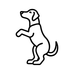 Cute cartoon dog illustration standing on hind legs vector drawing pet animal graphic design clip art puppy doggy pet