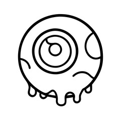 Creepy halloween eyeball drawing vector illustration spooky eye halloween graphic design eyeball outline design