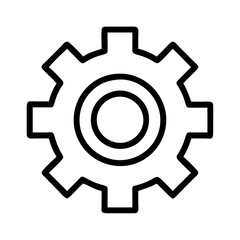Gear icon vector graphic for settings cogwheel mechanism and engineering machine part concept design