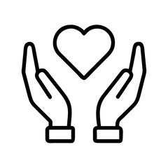 Hands holding heart vector illustration for love care support donation and charity concepts design