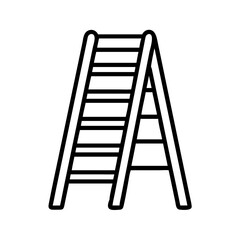 Ladder icon step ladder extension ladder construction ladder safety equipment outline tool