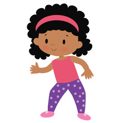 Dancing girl  vector cartoon illustration