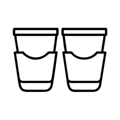 Two cups of coffee to go vector illustration for coffee shop or cafe menu design element design