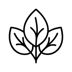 Three leaf plant vector illustration for organic products botanical designs and nature graphics design element