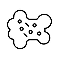 Illustration of bone marrow with cells, stem cells, and bone tissue for medical use and study