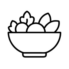 Bowl of salad vector art: healthy eating, fresh vegetables, diet food, vegetarian meal icon design