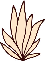 Vector illustration of a floral lotus with abstract design elements and leaves in a circle, showcasing natural beauty as a decorative symbol