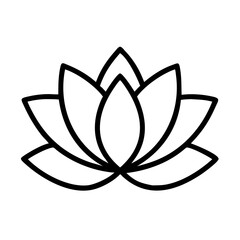 Lotus flower vector drawing illustration outline, yoga, spa, meditation, zen, nature, art