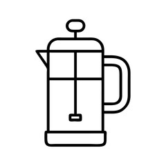 French press coffee maker illustration vector image for coffee brewing equipment and kitchenware design