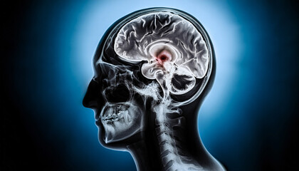 003-065-025-Brain contusion shown as darkened areas. 71132