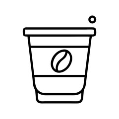 Coffee cup vector icon illustration, takeaway coffee cup, coffee shop, cafe, hot drink, beverage