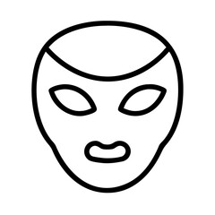 Facial mask treatment outline icon for skincare routine and beauty product concept vector design