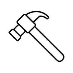 Hammer tool vector icon illustration, carpentry equipment and construction work outline design