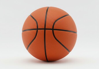Orange basketball close up shot on white background