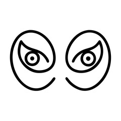 Eyes vector illustration, cartoon eyes, spooky eyes, watching eyes, staring eyes, outline drawing